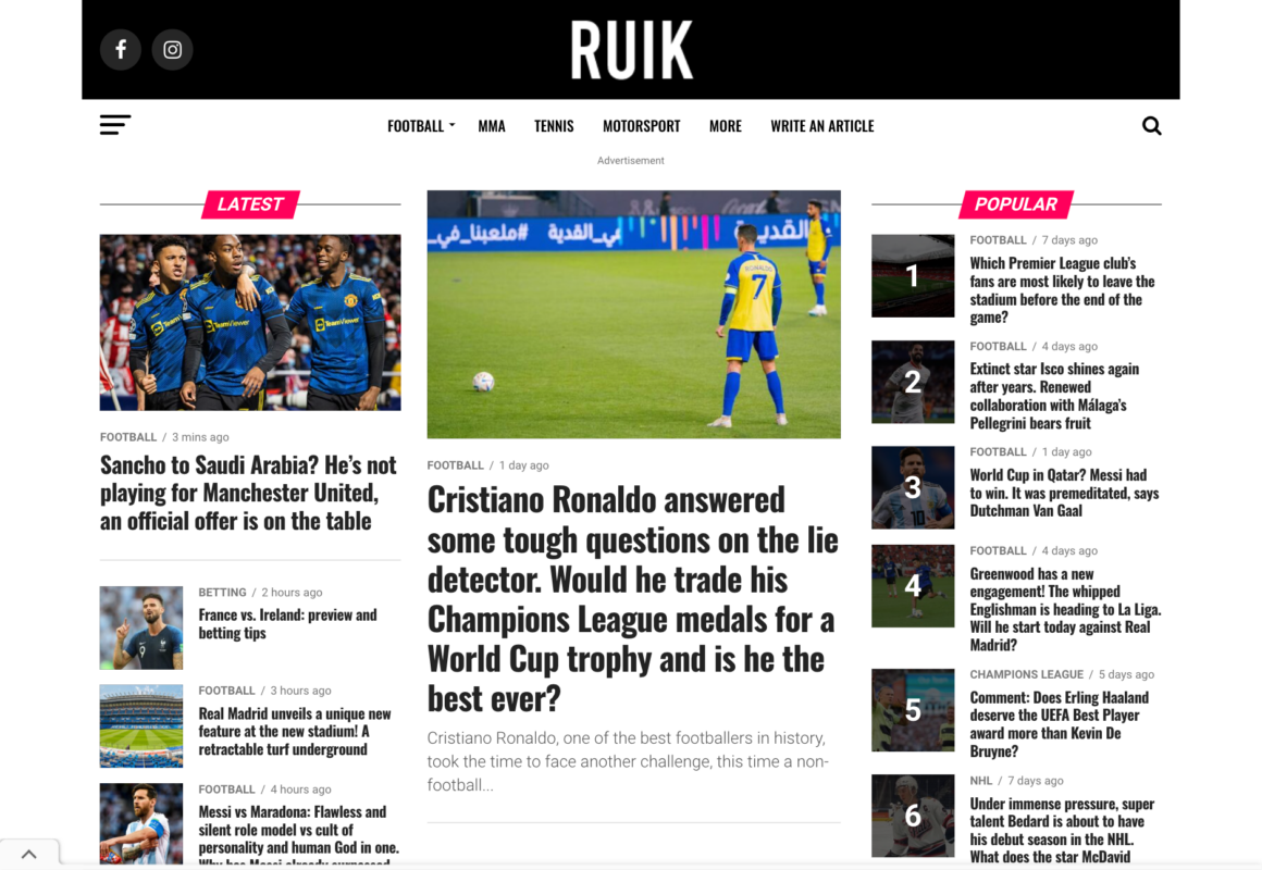 RUIK sport + Deepl API